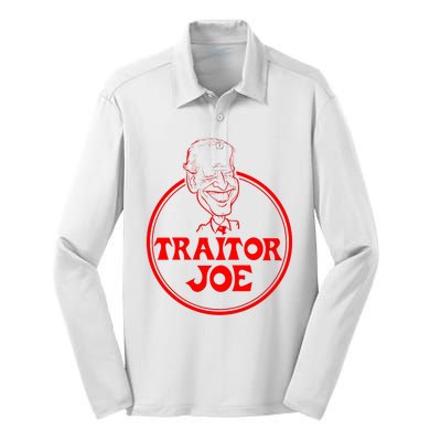 Funny Joe Biden Traitor Joe Design Silk Touch Performance Long Sleeve Polo