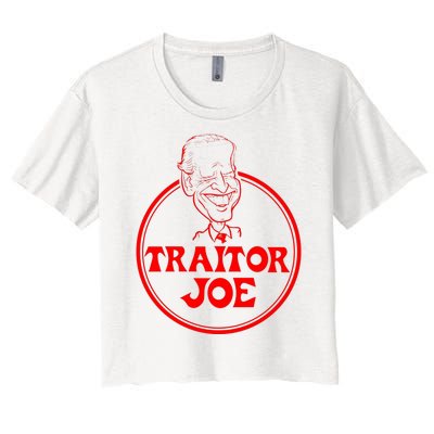 Funny Joe Biden Traitor Joe Design Women's Crop Top Tee