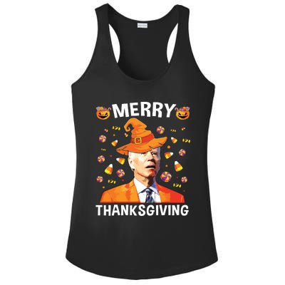 Funny Joe Biden Happy Halloween Merry Thanksgiving Ladies PosiCharge Competitor Racerback Tank