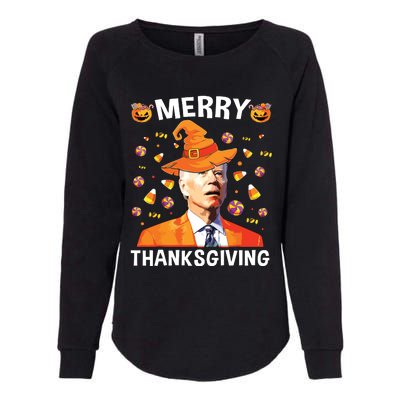 Funny Joe Biden Happy Halloween Merry Thanksgiving Womens California Wash Sweatshirt