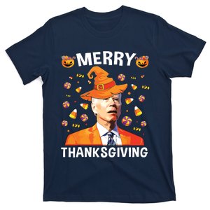 Funny Joe Biden Happy Halloween Merry Thanksgiving T-Shirt