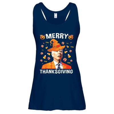 Funny Joe Biden Happy Halloween Merry Thanksgiving Ladies Essential Flowy Tank