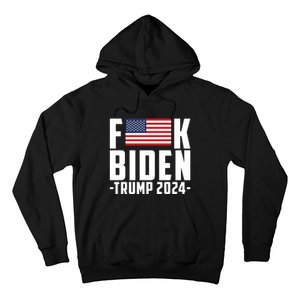 Fuck Joe Biden Donald Trump 2024 Election American Flag Hoodie