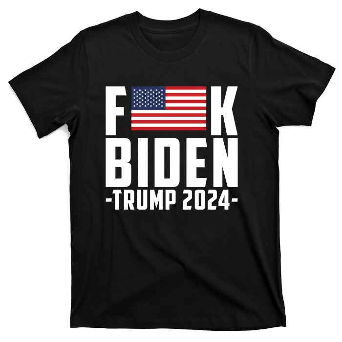 Fuck Joe Biden Donald Trump 2024 Election American Flag T-Shirt