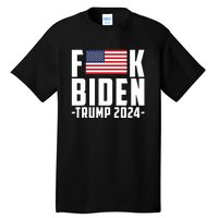 Fuck Joe Biden Donald Trump 2024 Election American Flag Tall T-Shirt