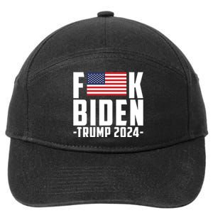 Fuck Joe Biden Donald Trump 2024 Election American Flag 7-Panel Snapback Hat