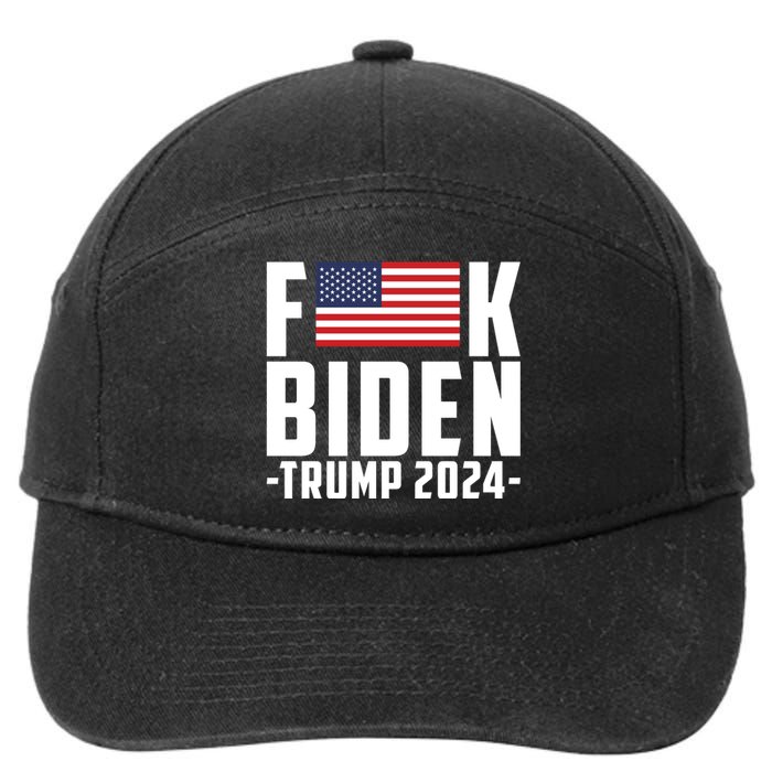 Fuck Joe Biden Donald Trump 2024 Election American Flag 7-Panel Snapback Hat