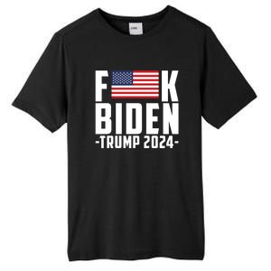 Fuck Joe Biden Donald Trump 2024 Election American Flag Tall Fusion ChromaSoft Performance T-Shirt