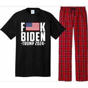 Fuck Joe Biden Donald Trump 2024 Election American Flag Pajama Set