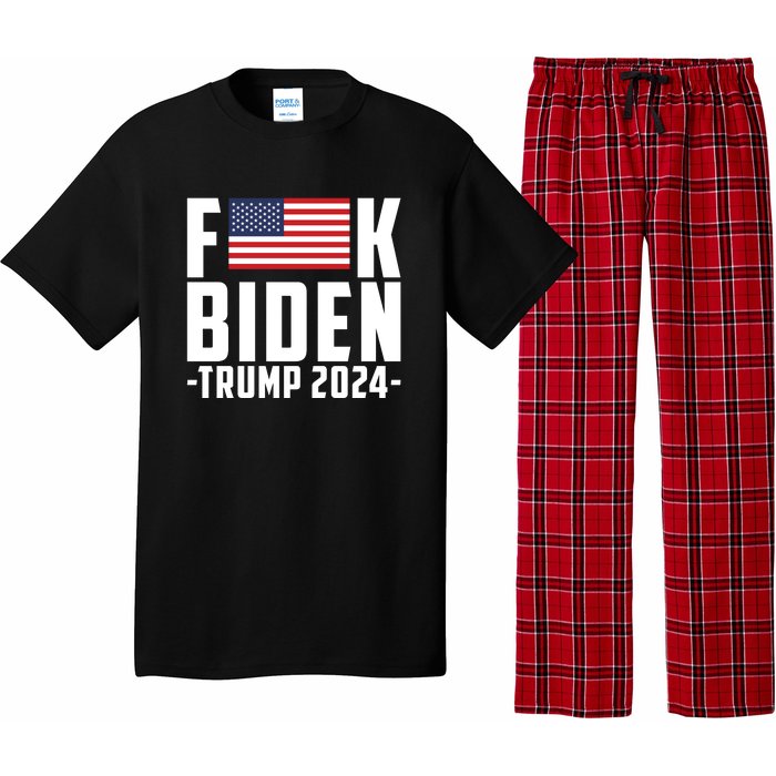 Fuck Joe Biden Donald Trump 2024 Election American Flag Pajama Set