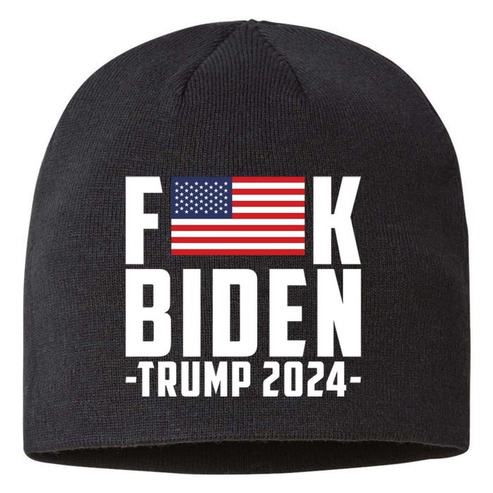 Fuck Joe Biden Donald Trump 2024 Election American Flag Sustainable Beanie