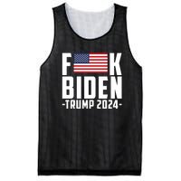 Fuck Joe Biden Donald Trump 2024 Election American Flag Mesh Reversible Basketball Jersey Tank