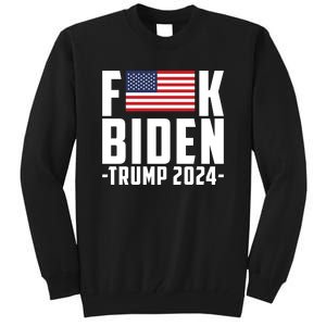 Fuck Joe Biden Donald Trump 2024 Election American Flag Tall Sweatshirt