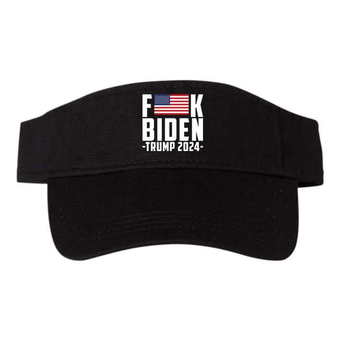 Fuck Joe Biden Donald Trump 2024 Election American Flag Valucap Bio-Washed Visor