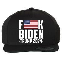 Fuck Joe Biden Donald Trump 2024 Election American Flag Wool Snapback Cap