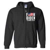 Fuck Joe Biden Donald Trump 2024 Election American Flag Full Zip Hoodie