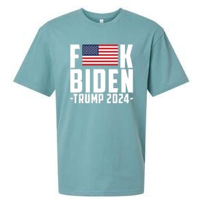 Fuck Joe Biden Donald Trump 2024 Election American Flag Sueded Cloud Jersey T-Shirt