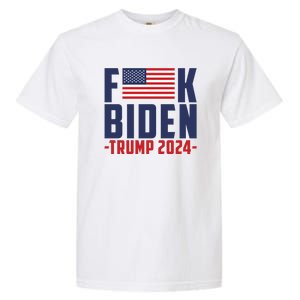 Fuck Joe Biden Donald Trump 2024 Election American Flag Garment-Dyed Heavyweight T-Shirt