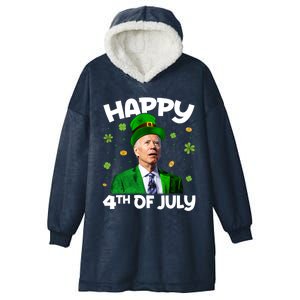 Funny Joe Biden Happy 4th Of July Confused St Patricks Day Gift Hooded Wearable Blanket