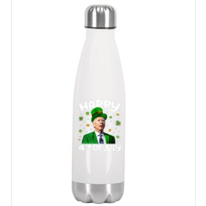 Funny Joe Biden Happy 4th Of July Confused St Patricks Day Gift Stainless Steel Insulated Water Bottle