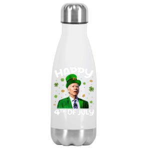 Funny Joe Biden Happy 4th Of July Confused St Patricks Day Gift Stainless Steel Insulated Water Bottle