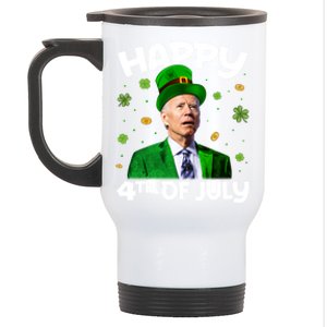 Funny Joe Biden Happy 4th Of July Confused St Patricks Day Gift Stainless Steel Travel Mug