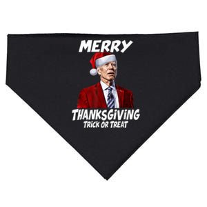 Funny Joe Biden Merry Thanksgiving Trick Or Treat USA-Made Doggie Bandana