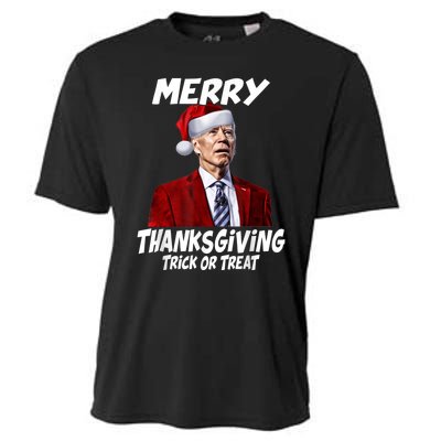 Funny Joe Biden Merry Thanksgiving Trick Or Treat Cooling Performance Crew T-Shirt