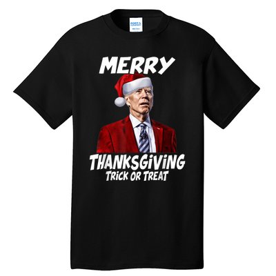 Funny Joe Biden Merry Thanksgiving Trick Or Treat Tall T-Shirt