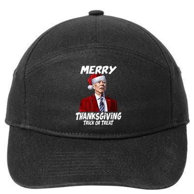 Funny Joe Biden Merry Thanksgiving Trick Or Treat 7-Panel Snapback Hat