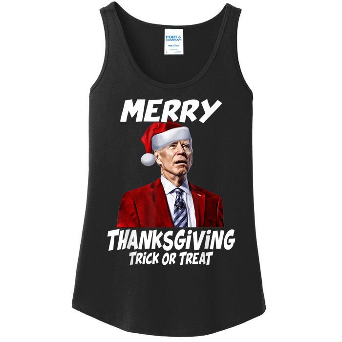 Funny Joe Biden Merry Thanksgiving Trick Or Treat Ladies Essential Tank