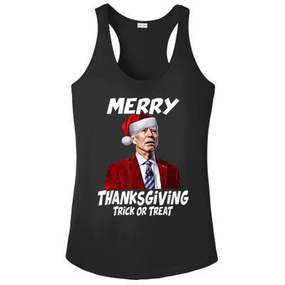 Funny Joe Biden Merry Thanksgiving Trick Or Treat Ladies PosiCharge Competitor Racerback Tank