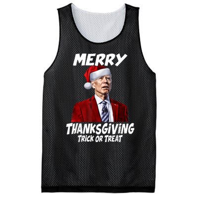 Funny Joe Biden Merry Thanksgiving Trick Or Treat Mesh Reversible Basketball Jersey Tank