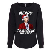 Funny Joe Biden Merry Thanksgiving Trick Or Treat Womens California Wash Sweatshirt