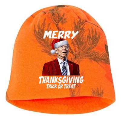 Funny Joe Biden Merry Thanksgiving Trick Or Treat Kati - Camo Knit Beanie