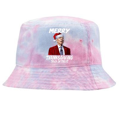 Funny Joe Biden Merry Thanksgiving Trick Or Treat Tie-Dyed Bucket Hat