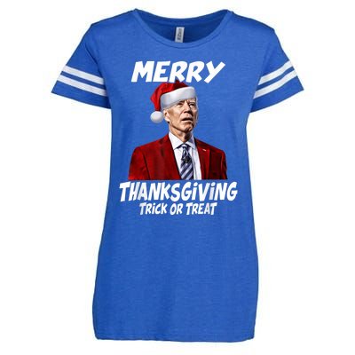 Funny Joe Biden Merry Thanksgiving Trick Or Treat Enza Ladies Jersey Football T-Shirt