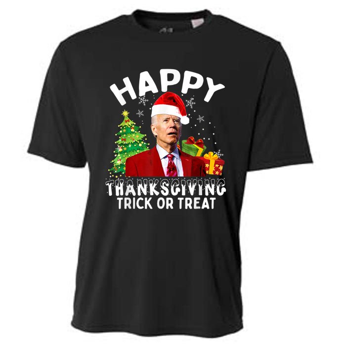 Funny Joe Biden Santa Hat Merry Thanksgiving Christmas Cooling Performance Crew T-Shirt