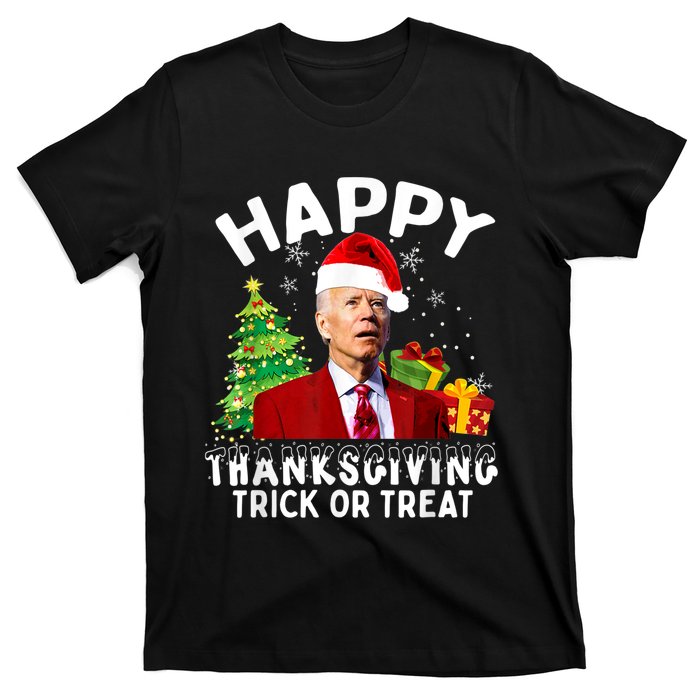 Funny Joe Biden Santa Hat Merry Thanksgiving Christmas T-Shirt