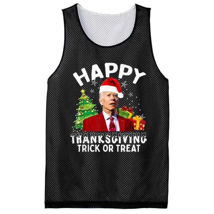 Funny Joe Biden Santa Hat Merry Thanksgiving Christmas Mesh Reversible Basketball Jersey Tank