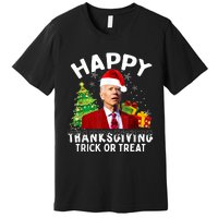 Funny Joe Biden Santa Hat Merry Thanksgiving Christmas Premium T-Shirt