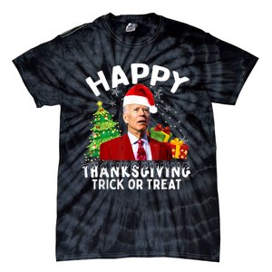 Funny Joe Biden Santa Hat Merry Thanksgiving Christmas Tie-Dye T-Shirt