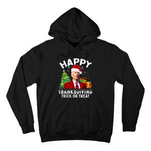 Funny Joe Biden Santa Hat Merry Thanksgiving Christmas Tall Hoodie