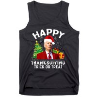 Funny Joe Biden Santa Hat Merry Thanksgiving Christmas Tank Top