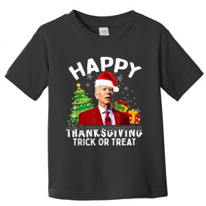 Funny Joe Biden Santa Hat Merry Thanksgiving Christmas Toddler T-Shirt