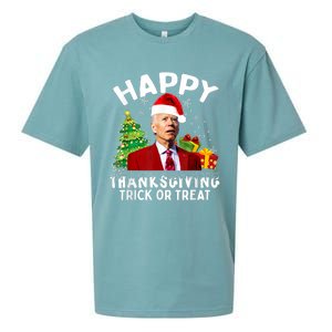 Funny Joe Biden Santa Hat Merry Thanksgiving Christmas Sueded Cloud Jersey T-Shirt