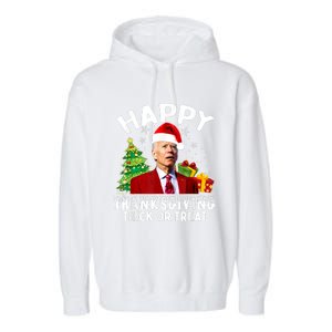 Funny Joe Biden Santa Hat Merry Thanksgiving Christmas Garment-Dyed Fleece Hoodie