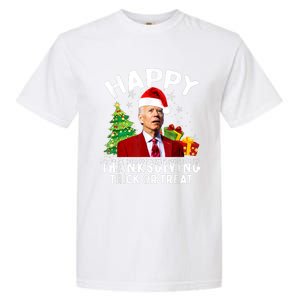 Funny Joe Biden Santa Hat Merry Thanksgiving Christmas Garment-Dyed Heavyweight T-Shirt