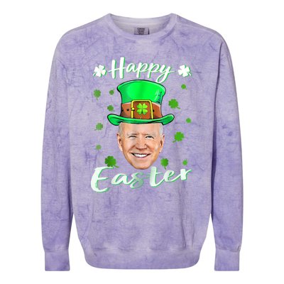 Funny Joe Biden Easter Confused St Patricks Day Colorblast Crewneck Sweatshirt