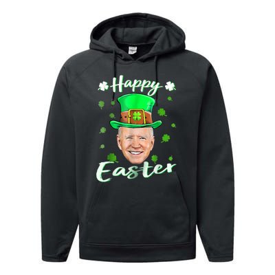 Funny Joe Biden Easter Confused St Patricks Day Performance Fleece Hoodie